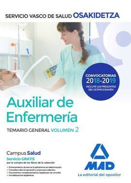 AUXILIAR DE ENFERMERÍA DE OSAKIDETZA-SERVICIO VASCO DE SALUD. TEMARIO GENERAL VO