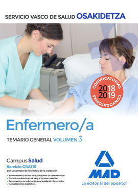 ENFERMERO/A OSAKIDETZA SERVICIO VASCO DE SALUD TEMARIO GENERAL VOLUMEN 3
