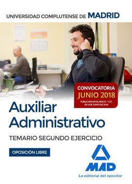 AUXILIAR ADMINISTRATIVO DE LA UNIVERSIDAD COMPLUTENSE DE MADRID. TEMARIO SEGUNDO