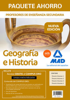 PAQUETE AHORRO GEOGRADIA E HISTORIA. CUERPO DE PROFESORES DE ENSEÑANZA SECUNDARI