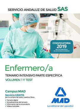 ENFERMERO/A DEL SERVICIO ANDALUZ DE SALUD. TEMARIO INTENSIVO PARTE ESPECÍFICA VO