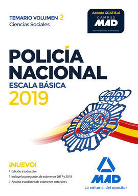 POLICÍA NACIONAL ESCALA BÁSICA. TEMARIO VOLUMEN 2 CIENCIAS SOCIALES