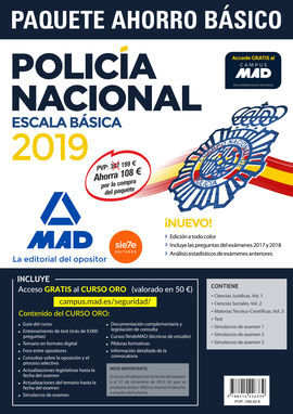 PAQUETE AHORRO BÁSICO ESCALA BÁSICA POLICÍA NACIONAL 2019.