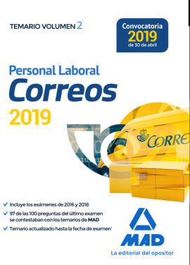 PERSONAL LABORAL DE CORREOS Y TELÉGRAFOS. TEMARIO VOLUMEN 2