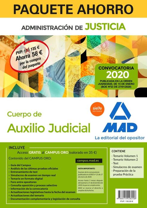 PAQUETE AHORRO AUXILIO JUDICIAL. 2020?