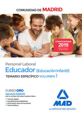 EDUCADOR (EDUCACIÓN INFANTIL). PERSONAL LABORAL DE LA COMUNIDAD DE MADRID TEMARI