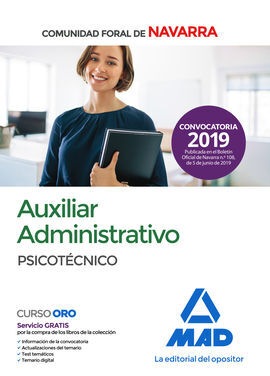 PSICOTECNICO. AUXILIAR ADMINISTRATIVO DE LA COMUNIDAD FORAL DE NAVARRA. PSICOTÉCNICO