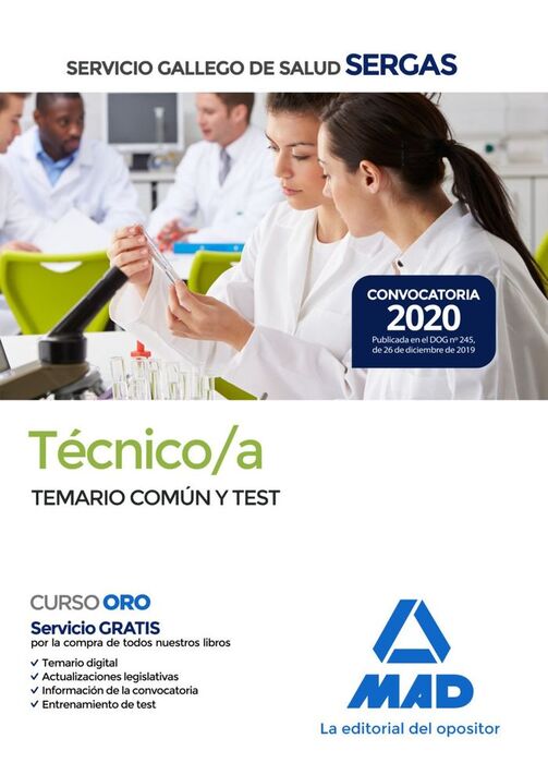 TÉCNICO/A. TEMARIO COMÚN Y TEST