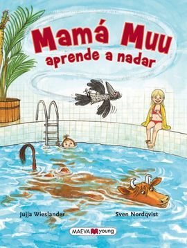 MAMA MUU APRENDE A NADAR