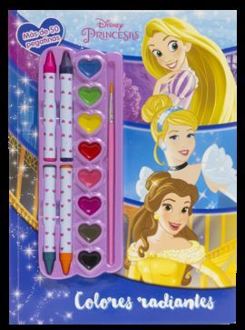 PRINCESAS. COLORES RADIANTES. CON CERAS Y ACUARELA