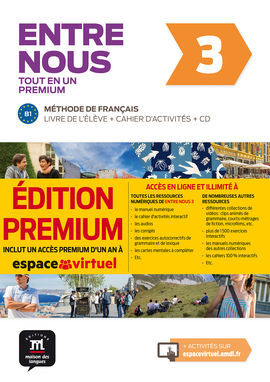 ENTRE NOUS 3 PREMIUM LIVRE DE LÉLÈVE + CAHIER + CD