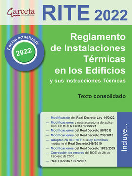 RITE 2022. REGLAMENTO DE INSTALACIONES TERMICAS EN LOS EDIFICIOS Y SUS INSTRUCCI