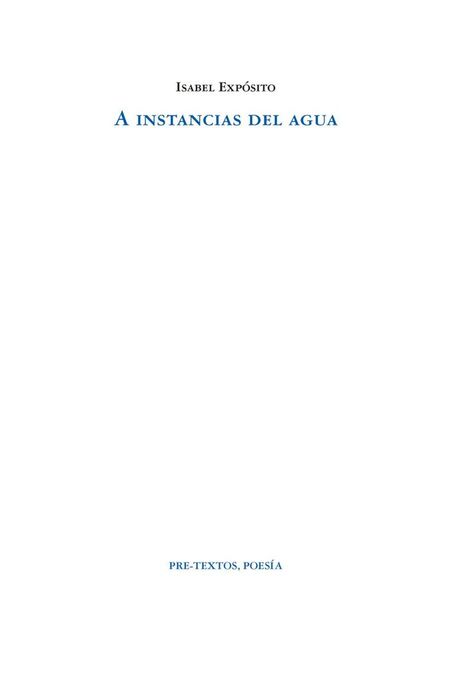 A INSTANCIAS DEL AGUA
