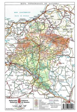 MAPA TOPOGRAFICO DE NAVARRA, E 1:850.000