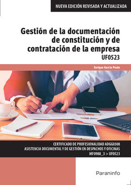 UF0523 - GESTION DE LA DOCUMENTACION DE CONSTITUCION Y DE C