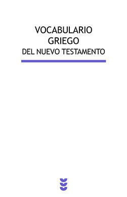 VOCABULARIO GRIEGO DEL NUEVO TESTAMENTO