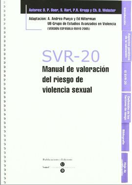 SVR-20 - MANUAL DE VALORACIÓN DEL RIESGO DE VIOLENCIA SEXUAL + BLOC PROTOCOLOS D