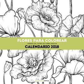 CALENDARIO FLORES PARA COLOREAR 2018