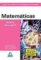 MATEMÁTICAS TEMARIO V. 2 CUERPO DE PROFESORES DE ENSEÑANZA SECUNDARIA