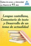 LENGUA CASTELLANA, COMENTARIO TEXTO Y DESARROLLO TEMA ACTUALIDAD