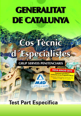 COS TECNIC DÂ´ESPECIALISTES. GRUP SERVEIS PENITENCIARIS. TEST PART ESPECIFICA