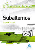 012 SUBALTERNOS CORPORACIONES LOCALES -TEMARIO GENERAL