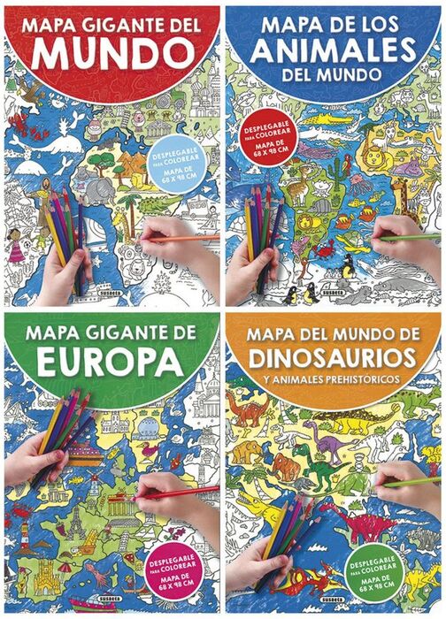MAPA GIGANTE P/COLOREAR 4 TIT.