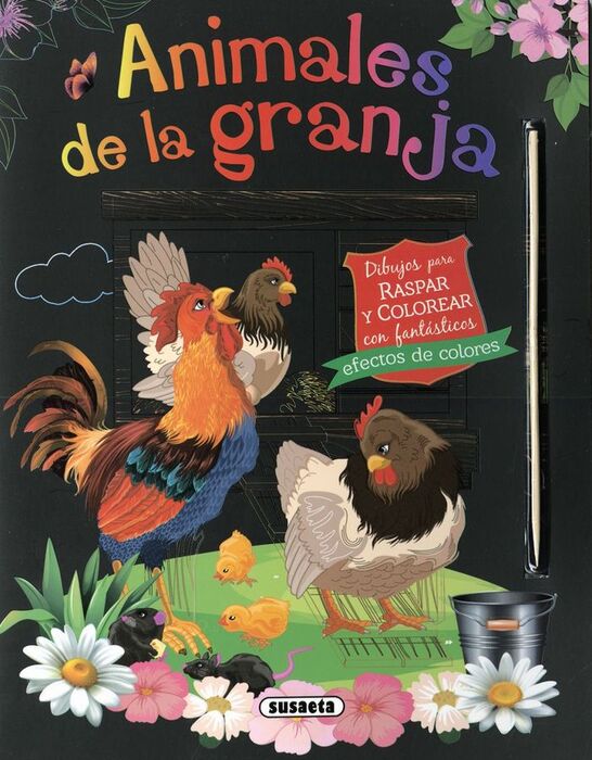 ANIMALES DE LA GRANJA. DIBUJOS PARA RASPAR Y COLOREAR