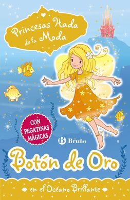 PRINCESAS HADA DE LA MODA. BOTÓN DE ORO EN EL OCÉANO BRILLANTE