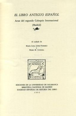 EL LIBRO ANTIGUO ESPAÑOL