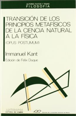 TRANSICIÃN DE LOS PRINCIPIOS METAFÃSICOS DE CIENCIA NATURAL FÃSICA