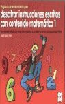 DESCIFRAR INSTRUCCIONES ESCRITOS CON CONTENIDO MATEMÁTICO 1