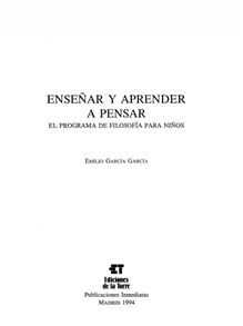ENSEÃAR Y APRENDER A PENSAR