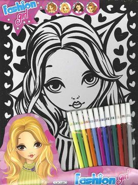 FASHION GIRL. LAMINAS DE FIELTRO+12 ROTULADORES