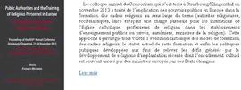 PUBLIC AUTHORITIES AND THE TRAINING OF RELIGIUS PERSONNEL IN EUROPE