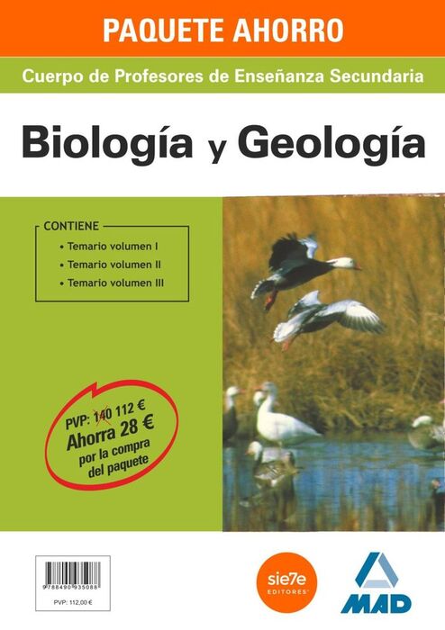 PAQUETE AHORRO BIOLOGÍA Y GEOLOGÍA CUERPO DE PROFESORES DE ENSEÑANZA SECUNDARIA