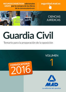 GUARDIA CIVIL. TEMARIO PARA LA PREPARACIÓN DE OPOSICIÓN. CIENCIAS JURÍDICAS