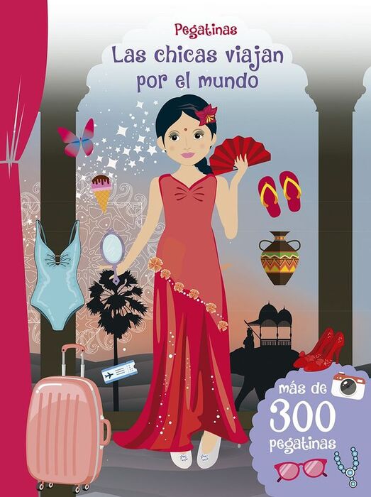 PEGATINAS. LAS CHICAS VIAJAN POR EN MUNDO