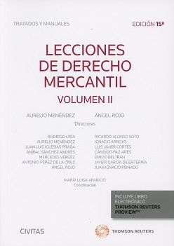 LECCIONES DE DERECHO MERCANTIL VOL II.  2017 - 15ª ED.