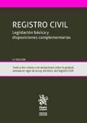 REGISTRO CIVIL LEGISLACION BÁSICA Y DISPOSICIONES COMPLEMENTARIAS