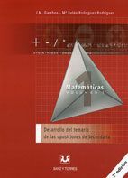 OPOSICIONES DE SECUNDARIA, MATEMÁTICAS. DESARROLLO DEL TEMARIO