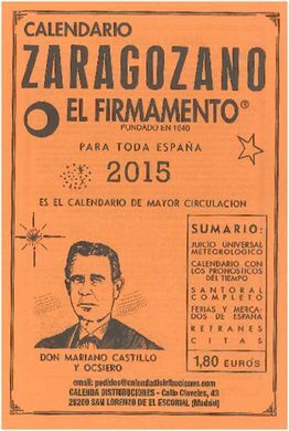 CALENDARIO ZARAGOZANO 2015