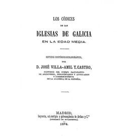 LOS CÓDICES DE LAS IGLESIAS DE GALICIA EN LA EDAD MEDIA