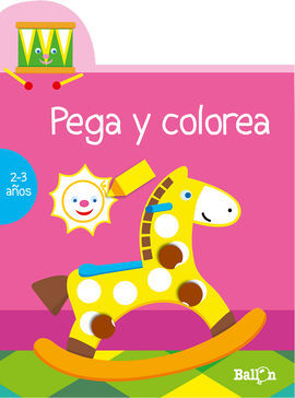 PEGA Y COLOREA 2-3 AÑOS (ROSA)