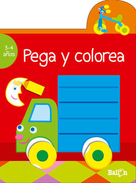 PEGA Y COLOREA 3-4 AÑOS (ROJO)