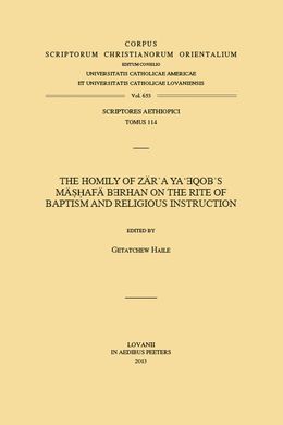 CORPUS SCRIPTORUM CHRISTIANORUM ORIENTALIUM. VOL. 653
