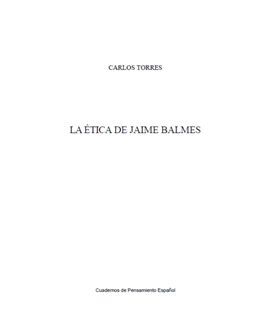 LA ÉTICA DE JAIME BALMES