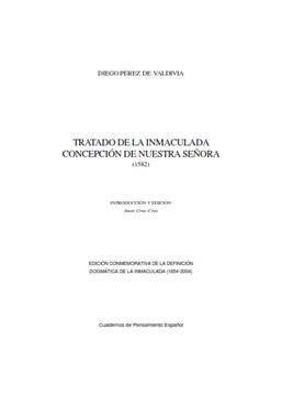 TRATADO DE LA INMACULADA CONCEPCIÓN DE NUESTRA SEÑORA (1582)