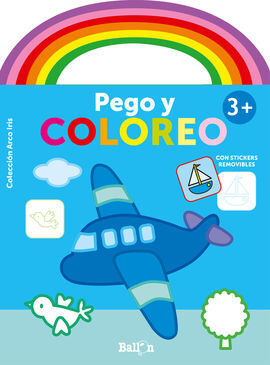 ARCO IRIS PEGO Y COLOREO +3 AVION