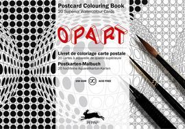 OP ART POSTCARD COLOURING BOOK
